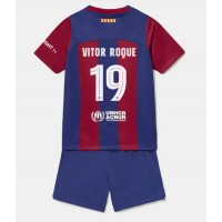 Barcelona Vitor Roque #19 Hjemmedraktsett Barn 2023-24 Kortermet (+ Korte bukser)